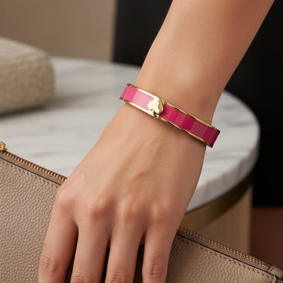 Kate Spade Pink and Gold Enamel Bangle - Flawed - Picture 7 of 7